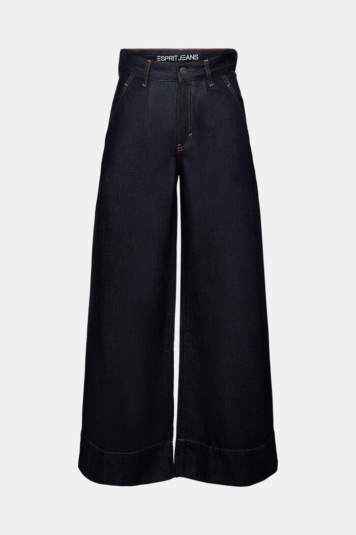 High-Rise Pleated Wide Leg Chino Jeans, BLUE RINSE, detail image number 7