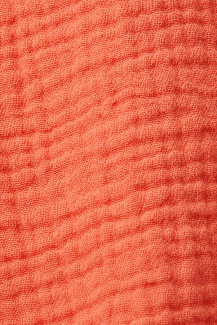 Cotton Seersucker Shirt, CORAL ORANGE, detail image number 7