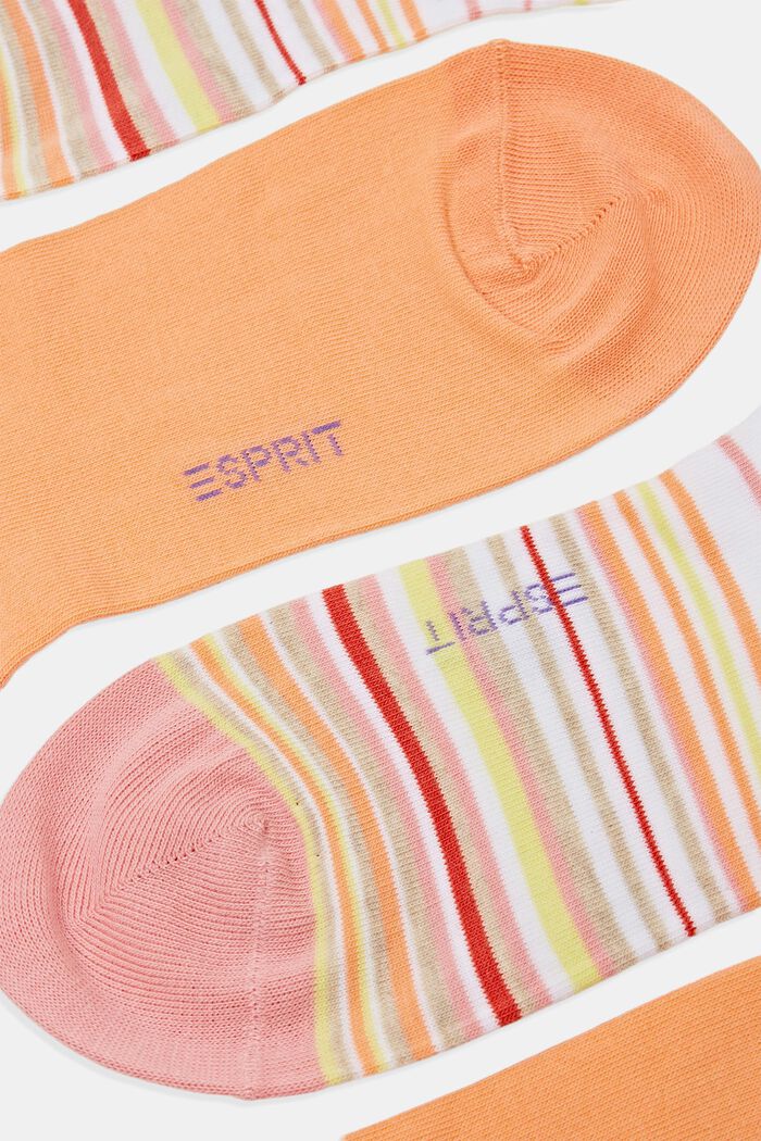 2-pack of colourful trainer socks, organic cotton, ORANGE, detail image number 1