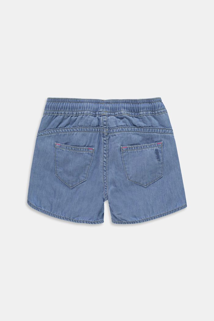 Denim shorts with a drawstring waistband