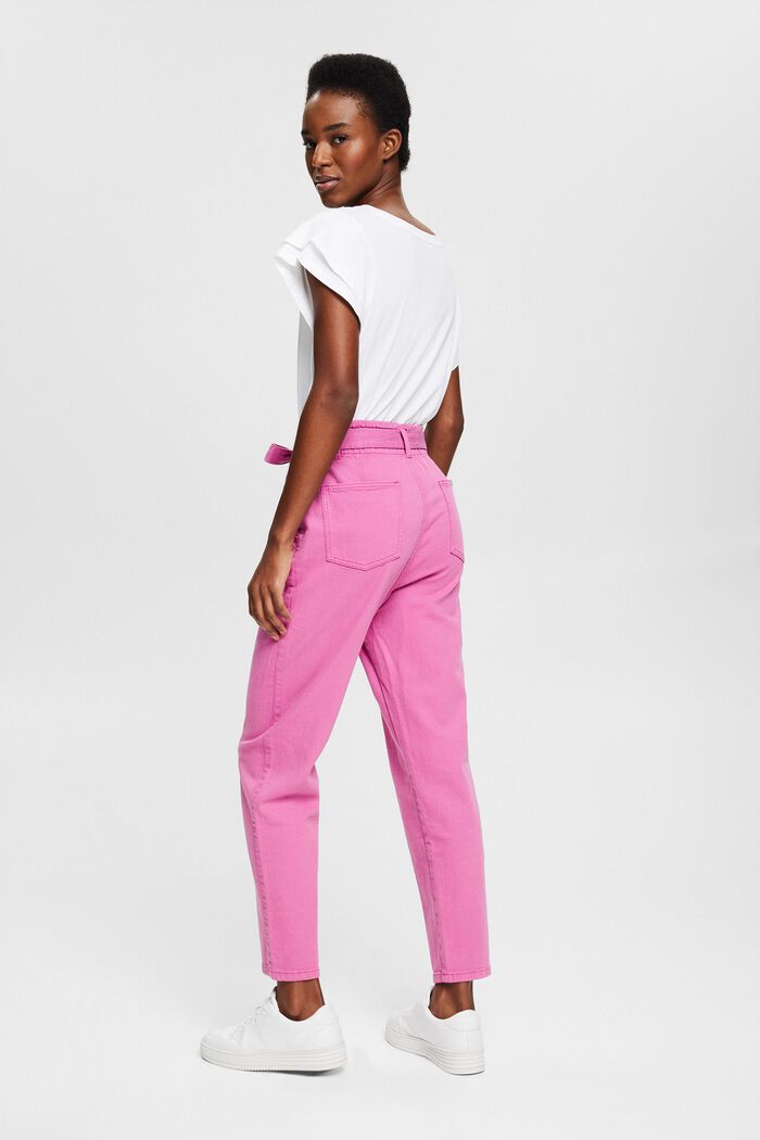 Containing hemp: trousers with a tie-around belt, PINK FUCHSIA, detail image number 3