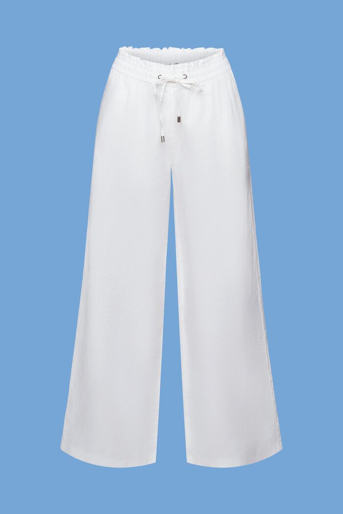 Wide fit linen trousers, OFF WHITE, detail image number 7