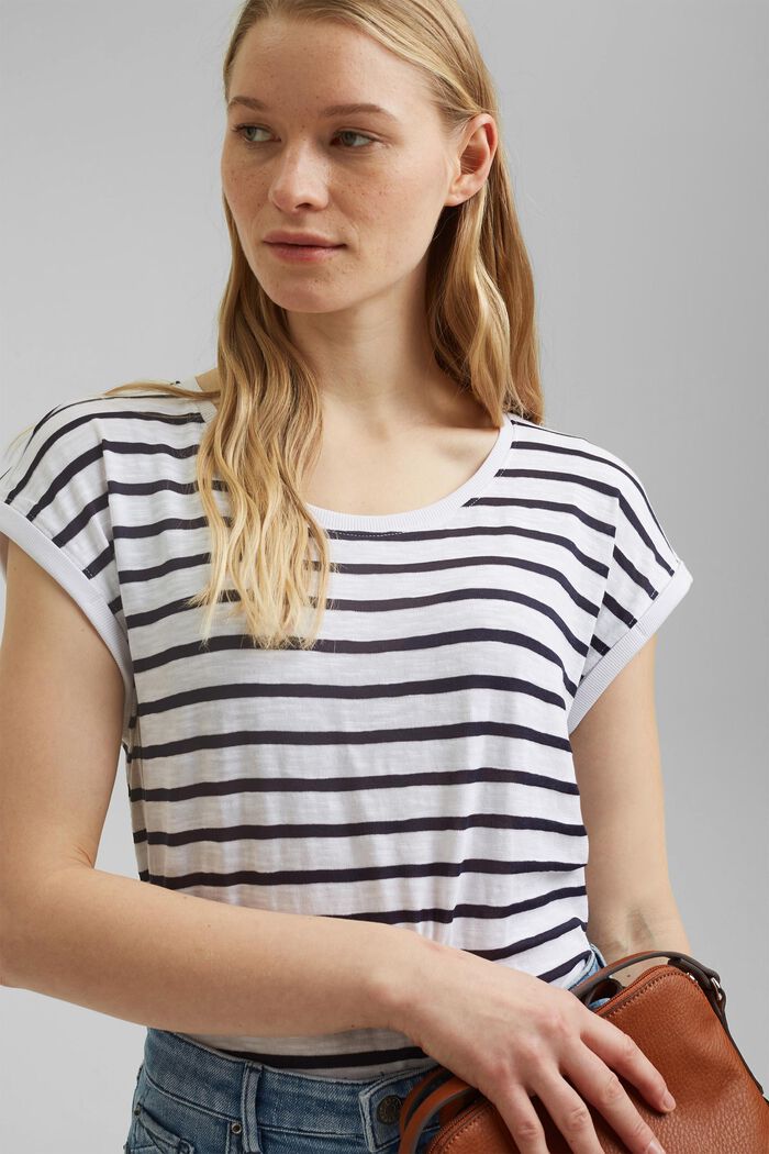 Recycled: striped T-shirt containing organic cotton