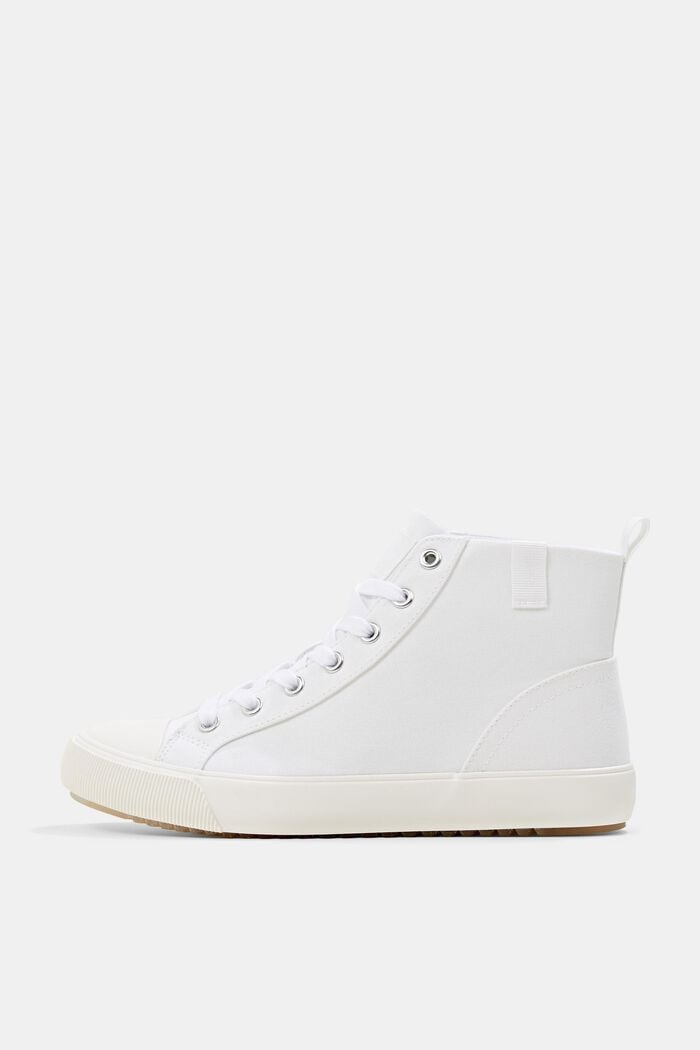 Canvas trainers with a high shaft, WHITE, overview