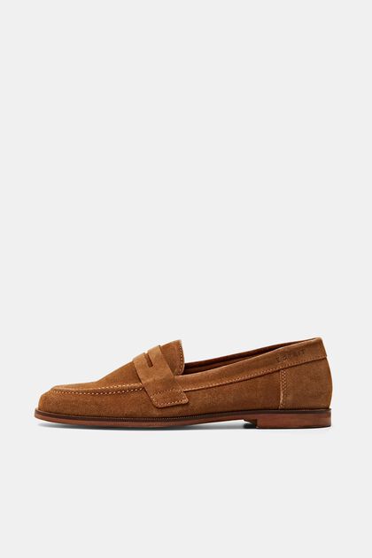 Suede loafers, CARAMEL, overview