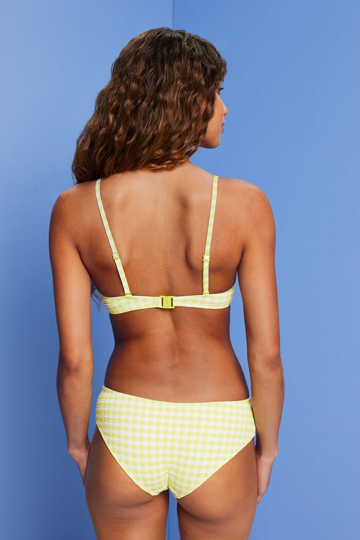 Recycled: textured bandeau bikini top, LIME YELLOW, detail image number 2