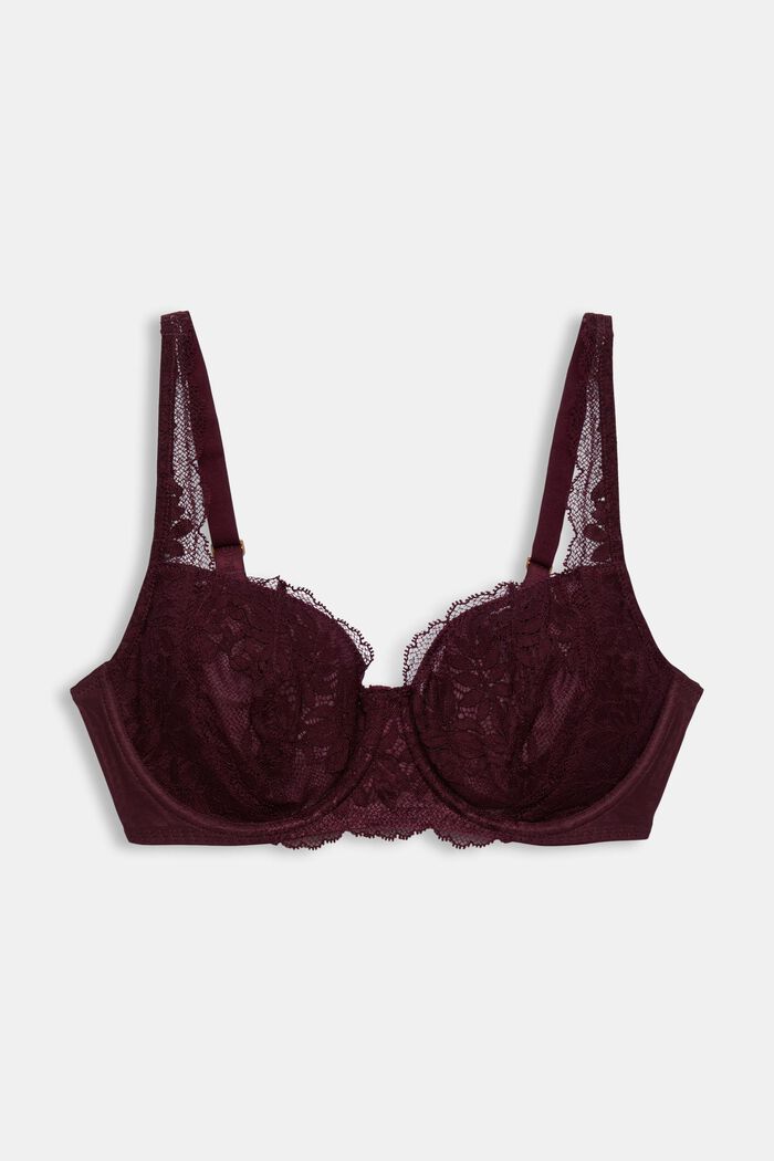 High apex underwired bra, BORDEAUX RED, detail image number 0