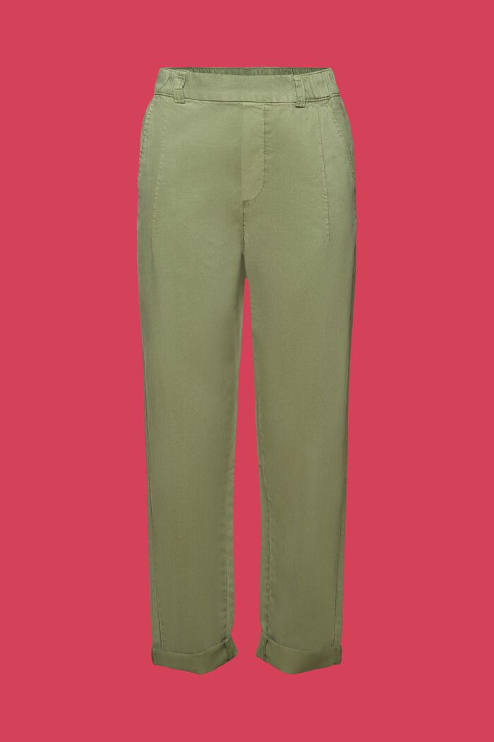 Chino Pull-On Cropped Pants, PALE KHAKI, detail image number 7