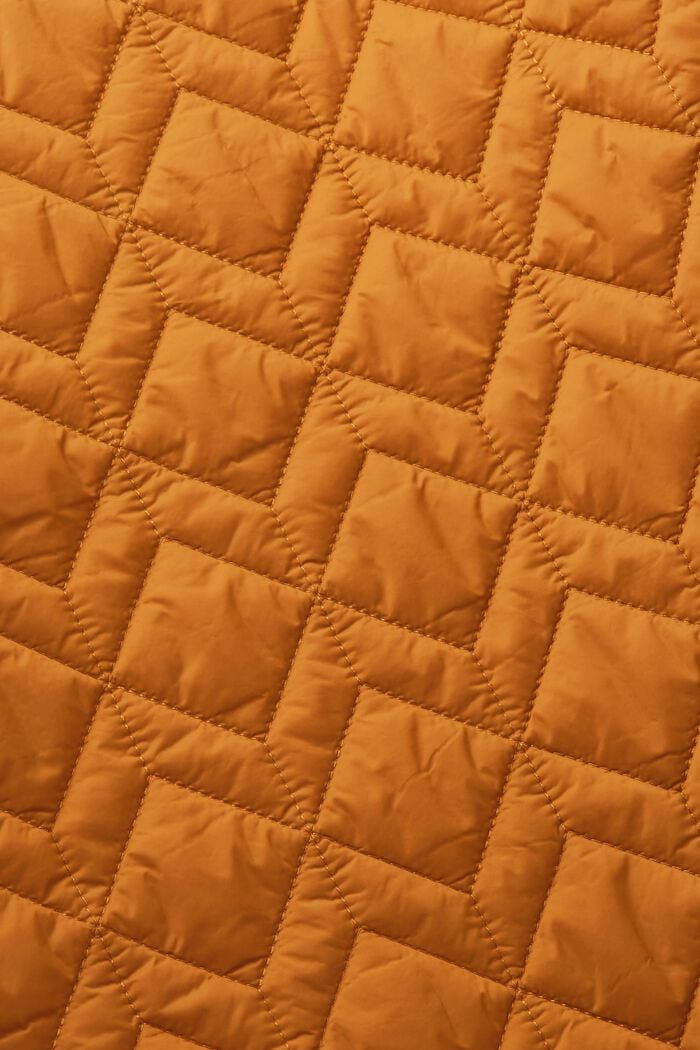 Quilted jacket with rib knit collar, CARAMEL, detail image number 4