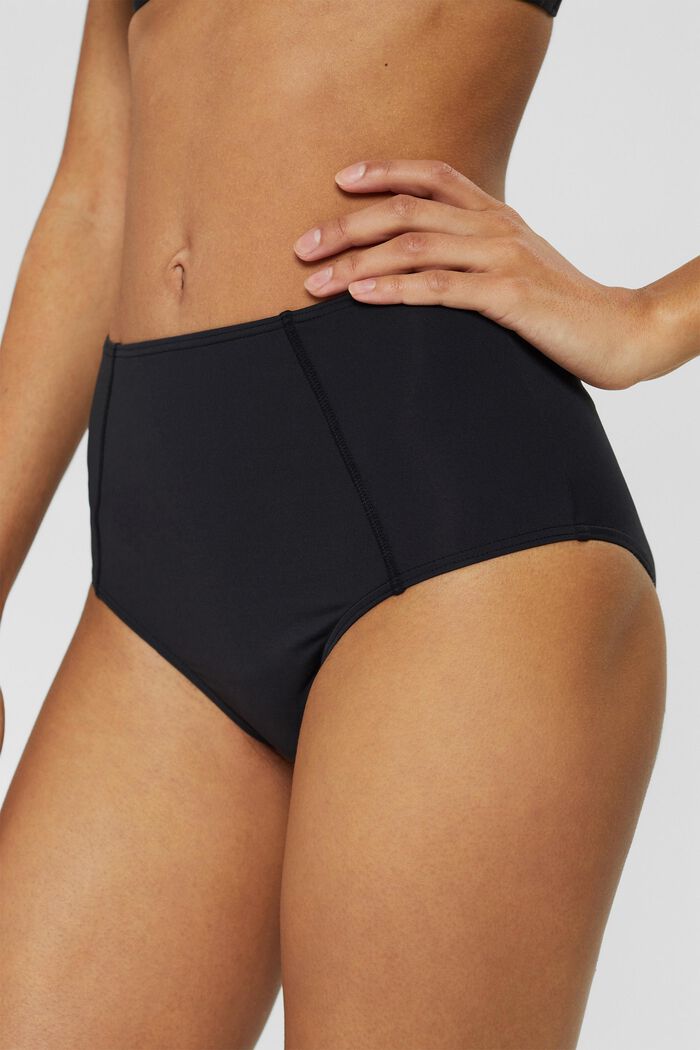 Recycled: plain high-waisted briefs, BLACK, detail image number 1