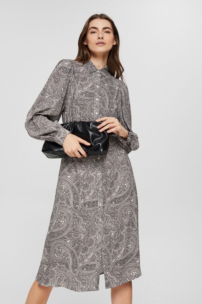 Shirt blouse dress with a belt and paisley print, ICE, detail image number 0
