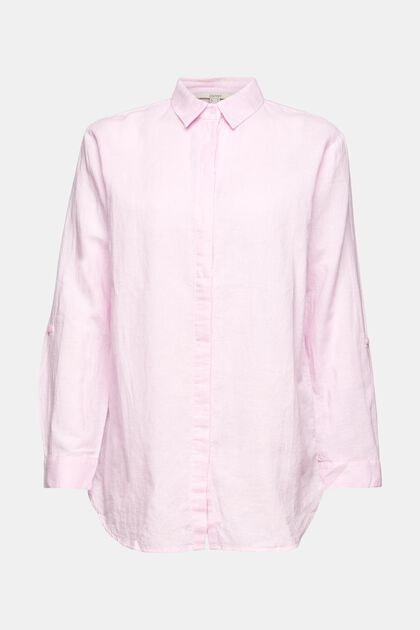 Linen blend oversized blouse