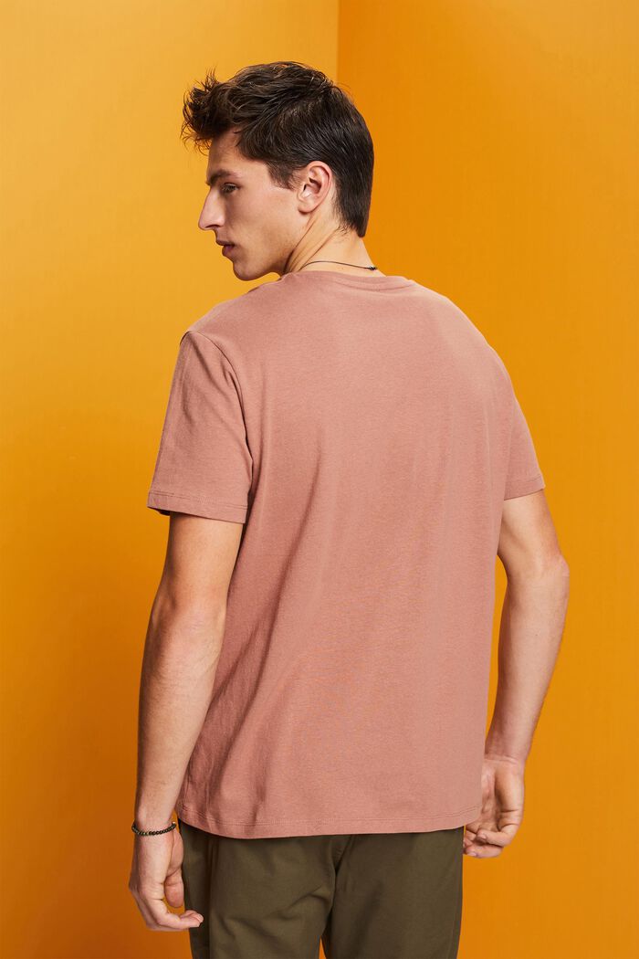 Jersey T-shirt, cotton-linen blend, DARK OLD PINK, detail image number 3