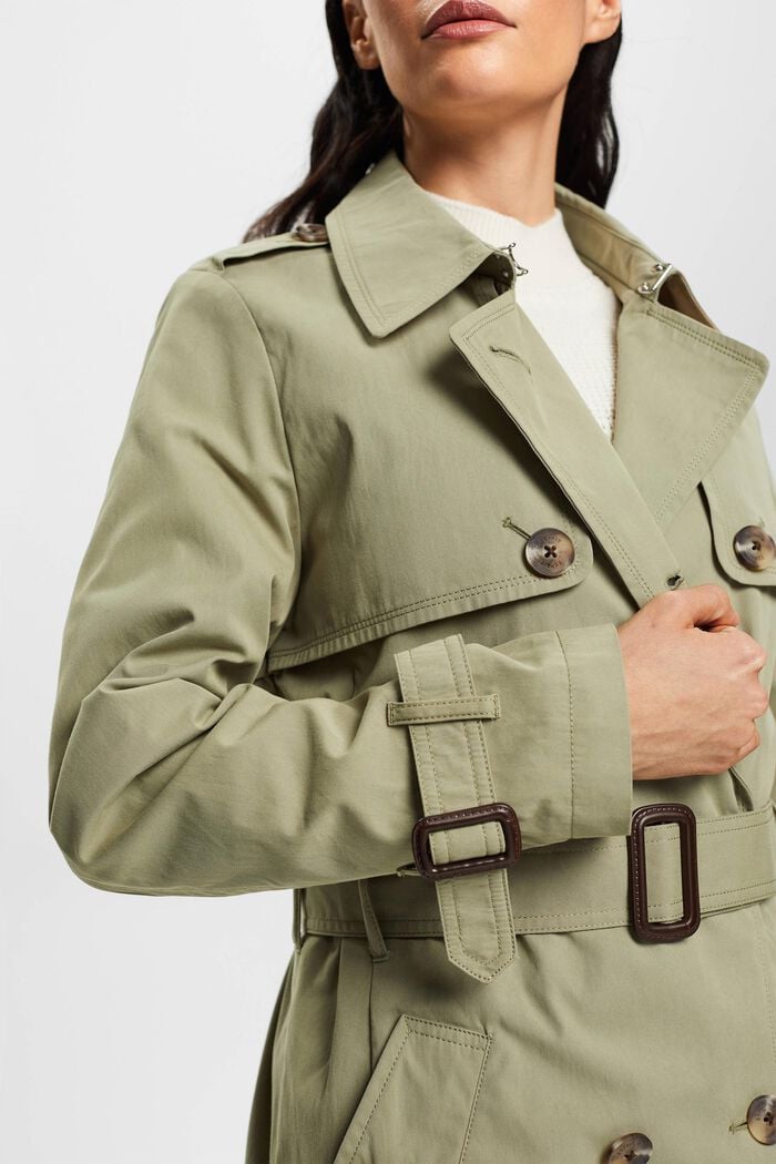 Double-breasted trench coat with belt, LIGHT KHAKI, detail image number 2