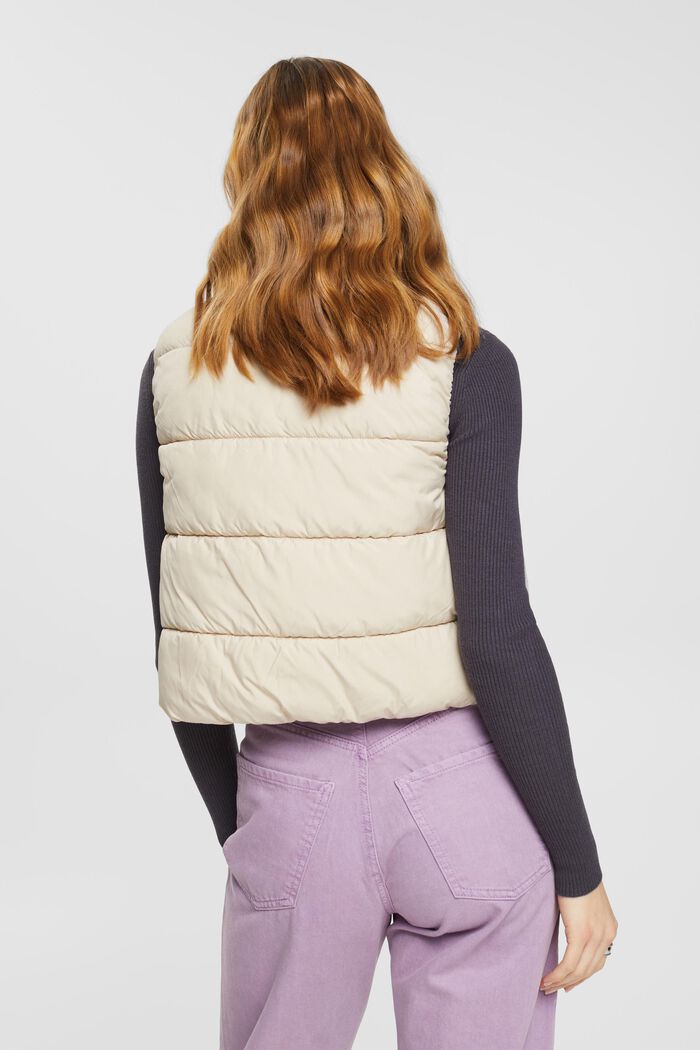 Cropped, quilted body-warmer, LIGHT TAUPE, detail image number 3