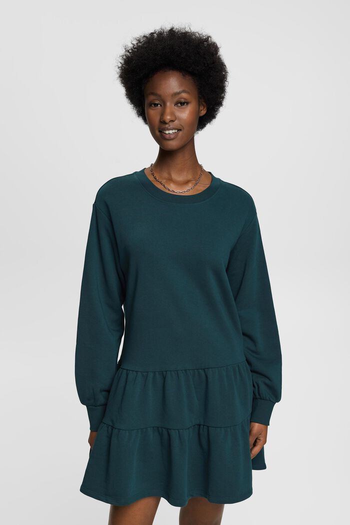 Overleg Evolueren Centrum ESPRIT - Mini sweatshirt dress with ruffle at our online shop