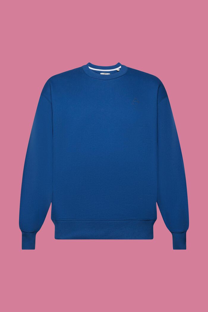 Sweatshirt with small dolphin print, BRIGHT BLUE, detail image number 6