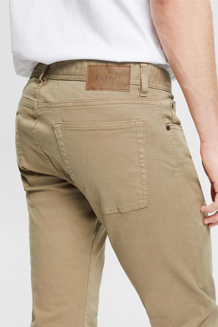 Slim fit trousers, organic cotton, PALE KHAKI, detail image number 2