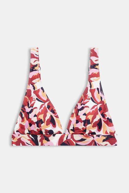 Padded bikini top with floral print