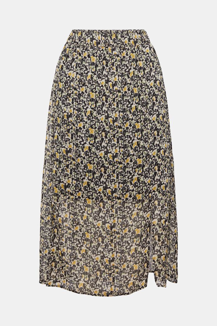 Floral midi skirt with a glitter effect, BLACK, detail image number 7
