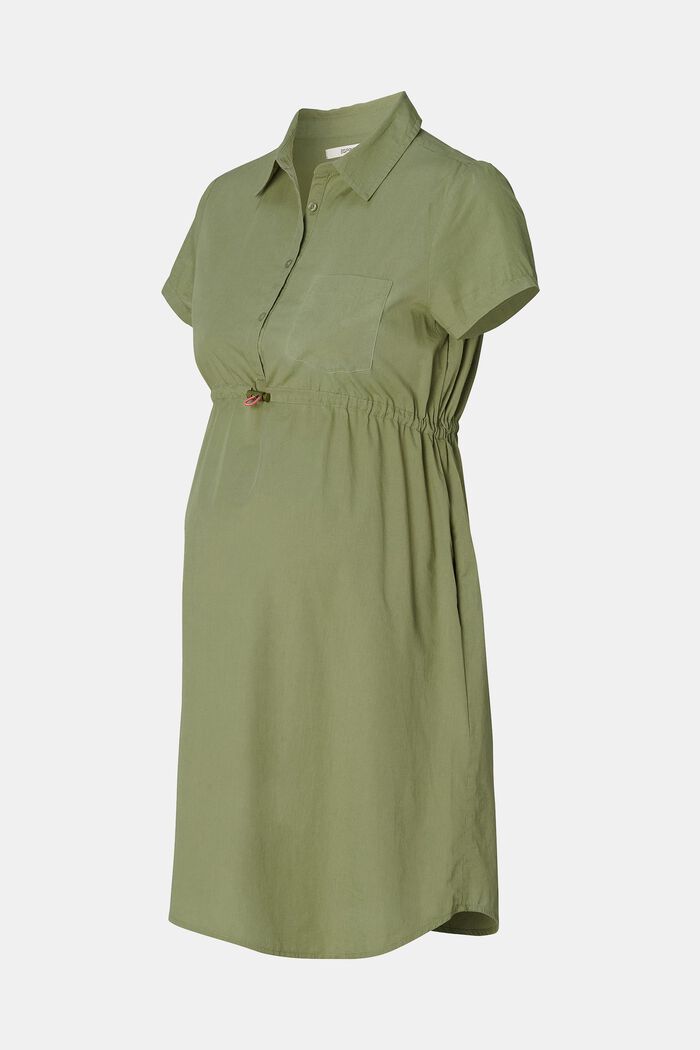 MATERNITY Nursing Shirt Dress, OLIVE GREEN, detail image number 5