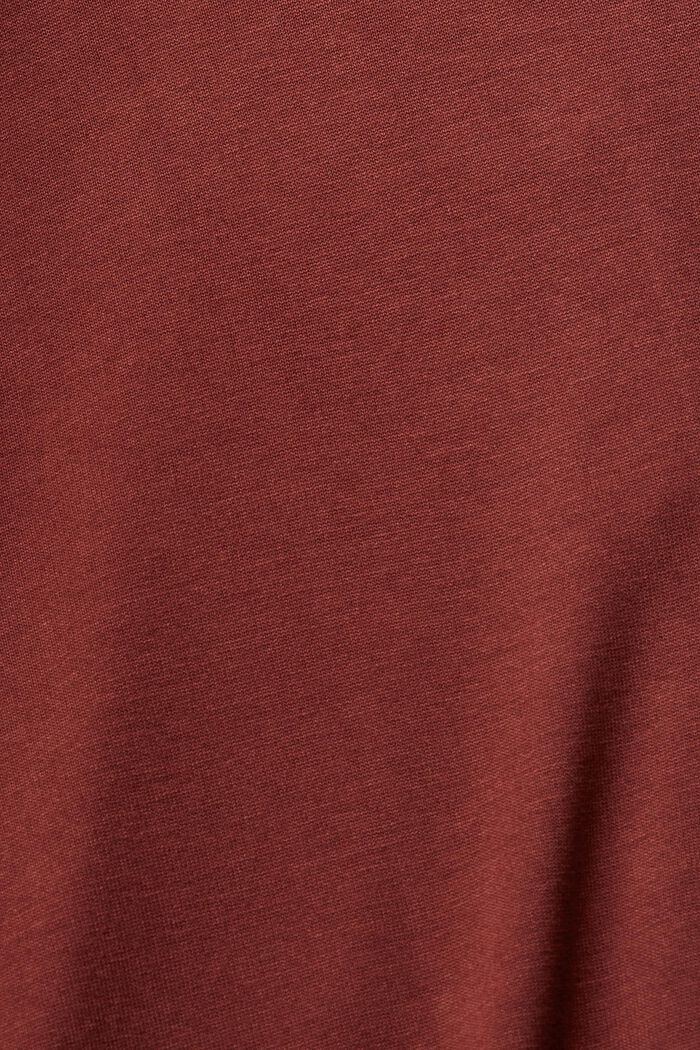 Buttoned long-sleeved top, LENZING™ ECOVERO™, RUST BROWN, detail image number 1