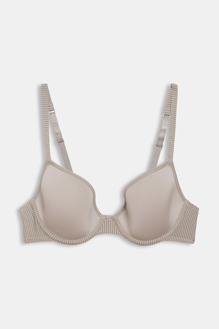 Recycled: padded underwire bra made of microfibre, LIGHT TAUPE, detail image number 0