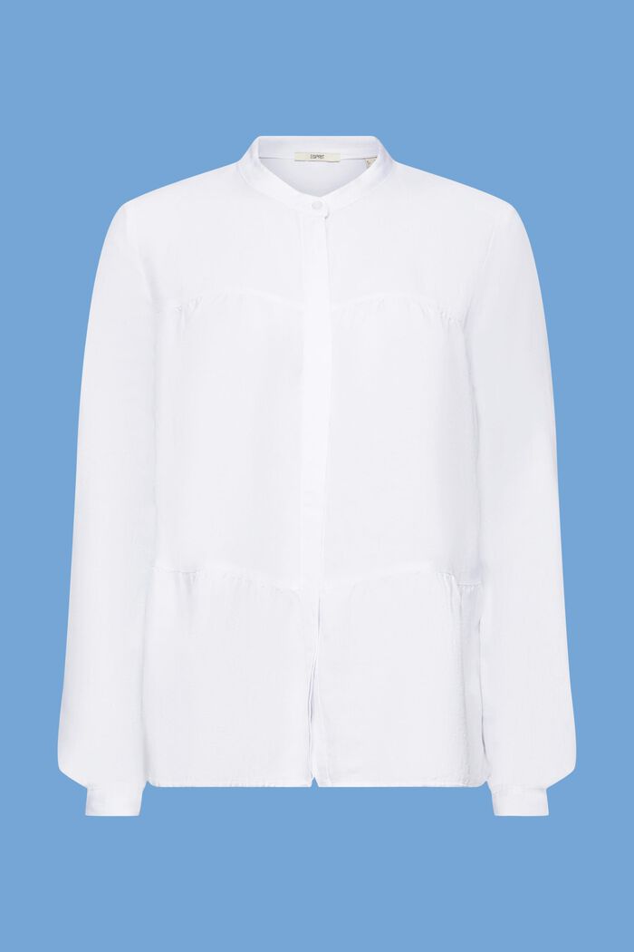 Linen blend blouse, WHITE, detail image number 6