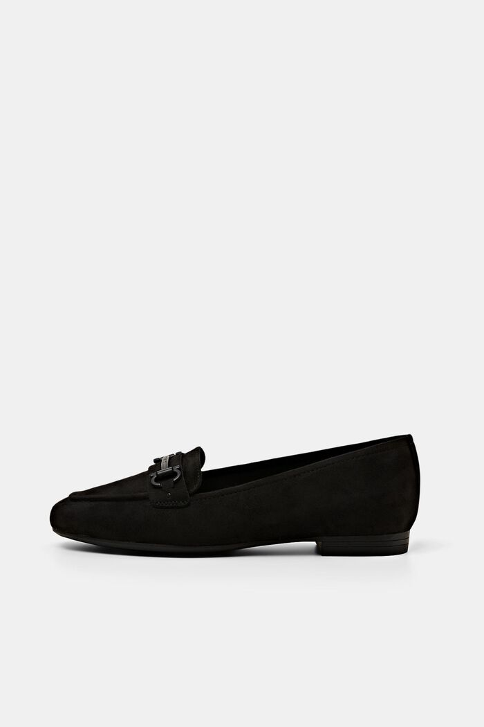Faux Suede Loafers, BLACK, detail image number 0