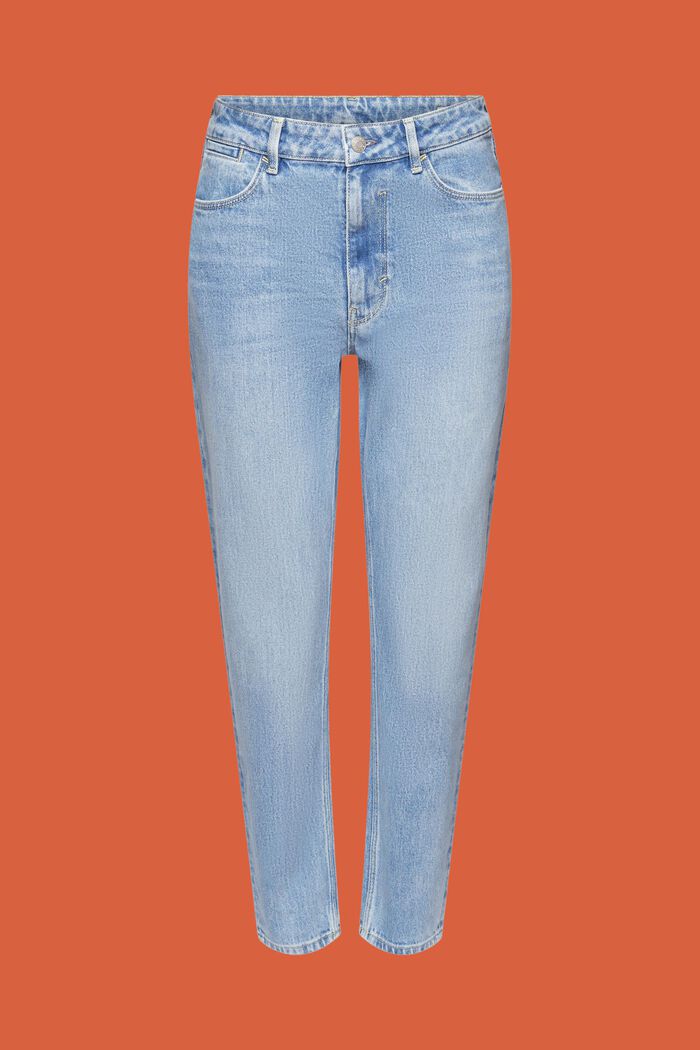 High-Rise Straight Jeans, BLUE LIGHT WASHED, detail image number 6