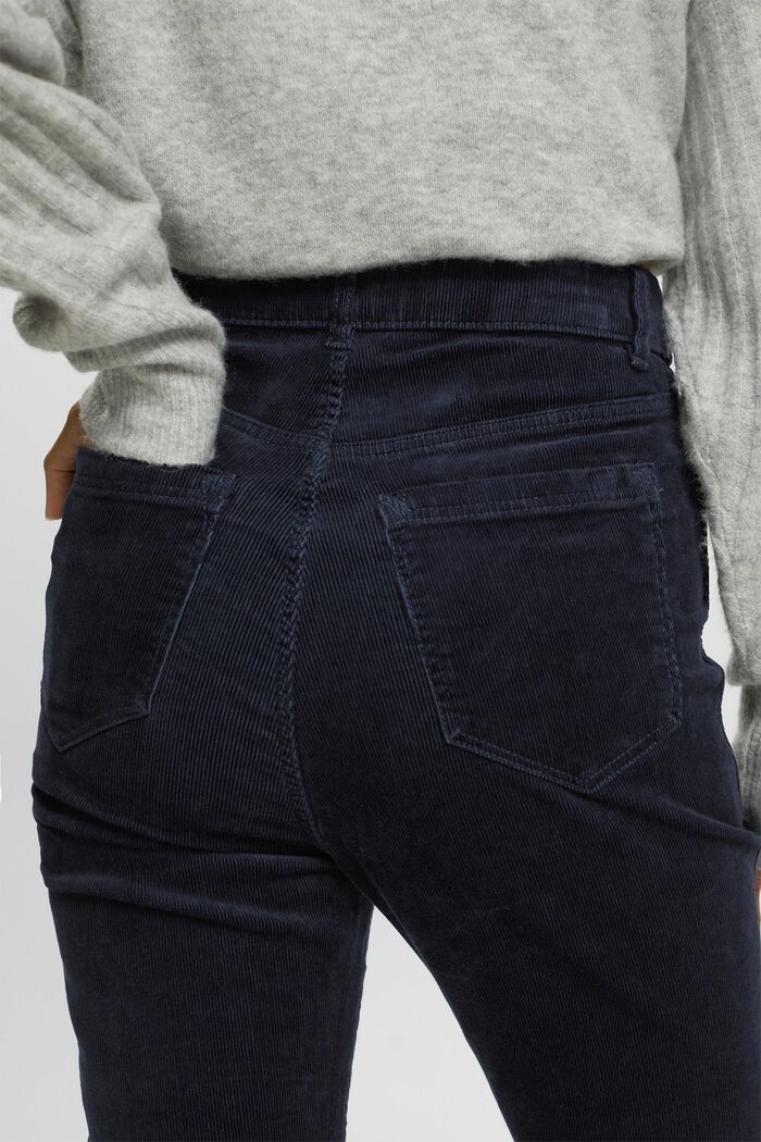 High-Rise Bootcut Fit Corduroy Trousers, NAVY, detail image number 2