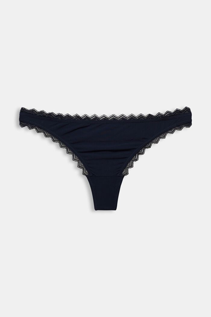 Hipster thong with lace border, NAVY, detail image number 3