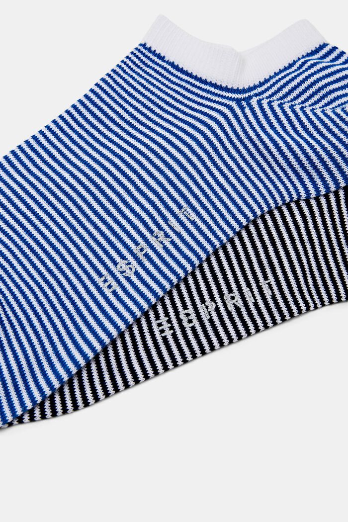 2-Pack Striped Ankle Socks, BLUE/BLACK, detail image number 2