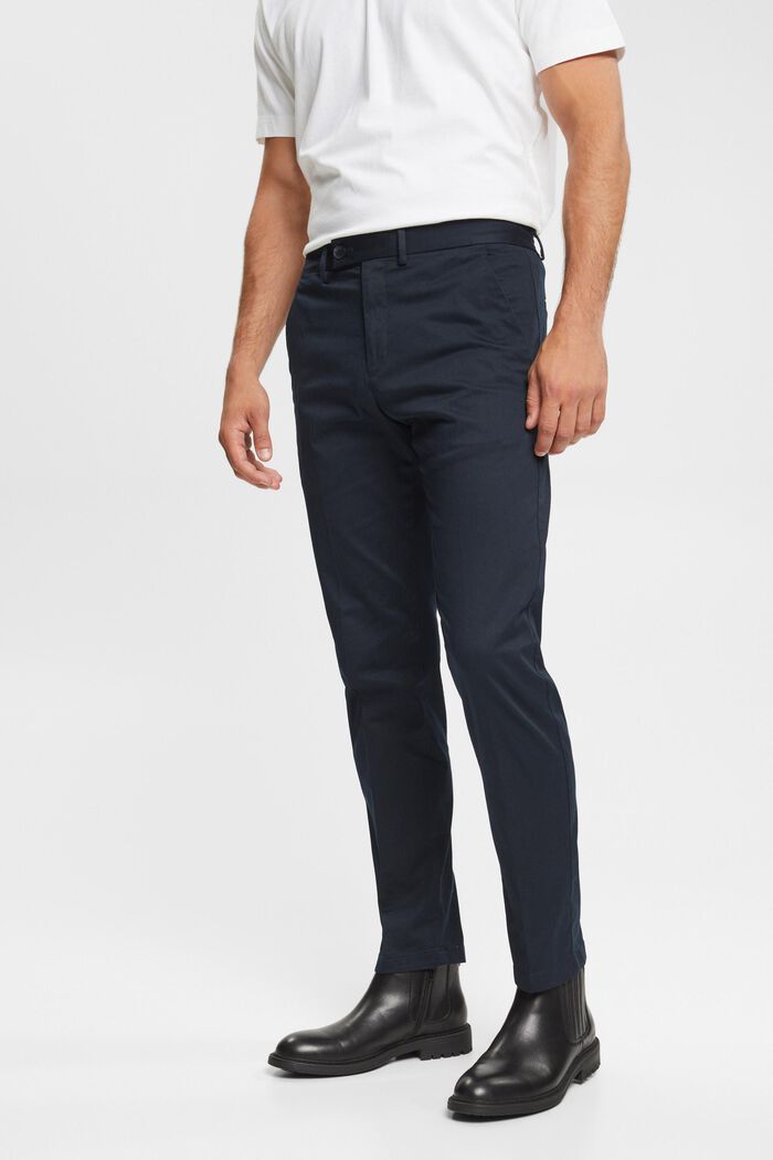 Stretch cotton chinos, NAVY, detail image number 0