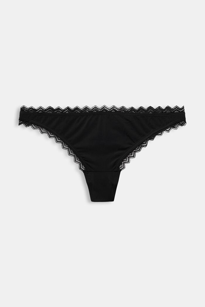 Hipster thong with lace border, BLACK, detail image number 3