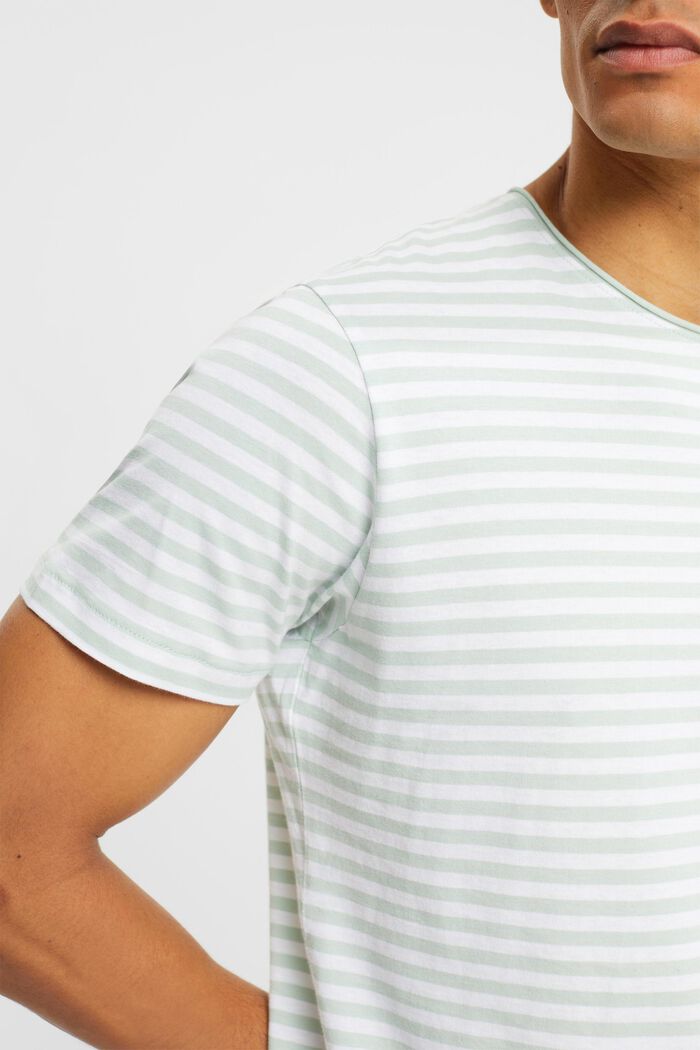 Striped jersey t-shirt, LIGHT AQUA GREEN, detail image number 0