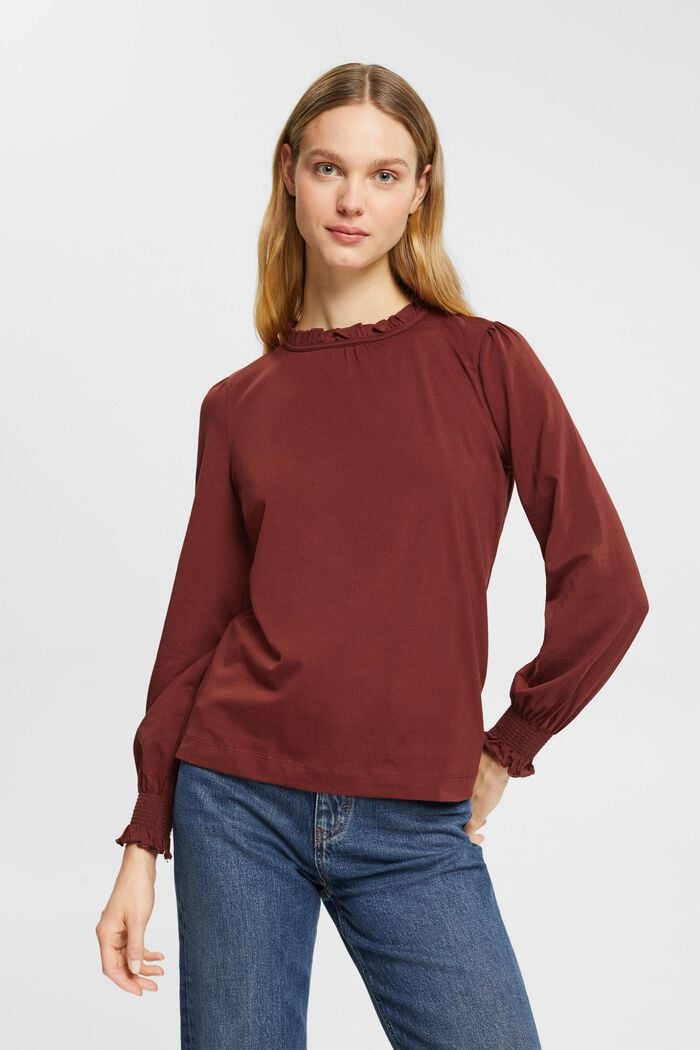 Long sleeve top with ruffles