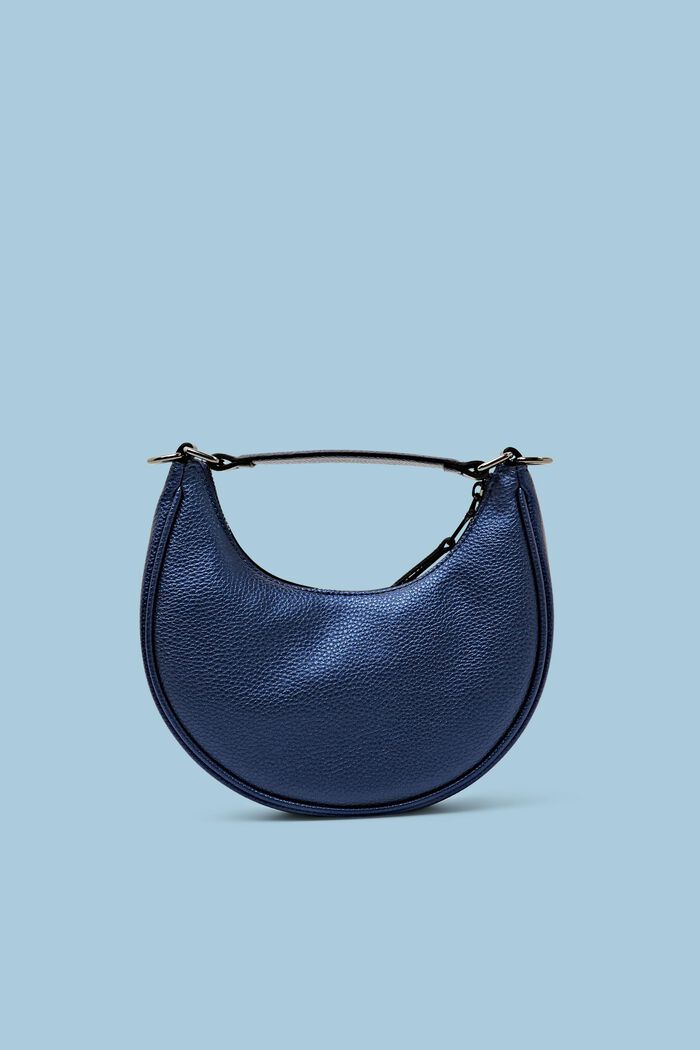 Faux Leather Crescent Bag, DARK BLUE, detail image number 0