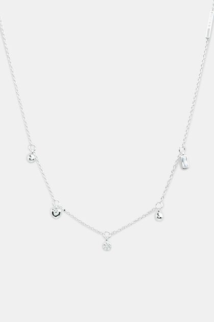 Necklace with charms, sterling silver