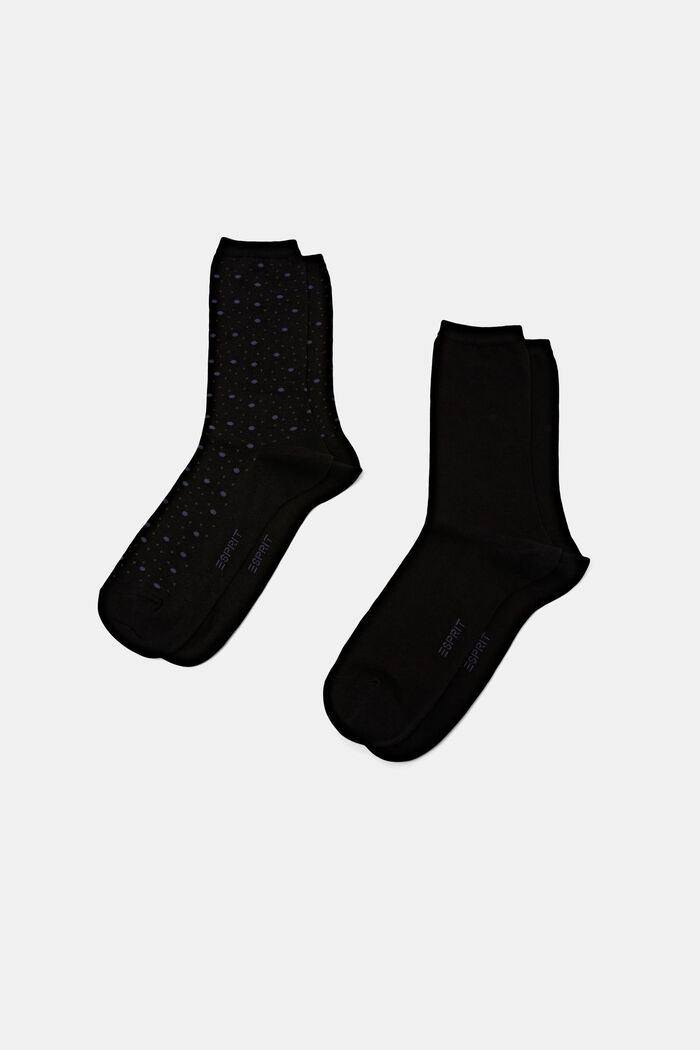 2-pack of socks, organic cotton, BLACK, overview