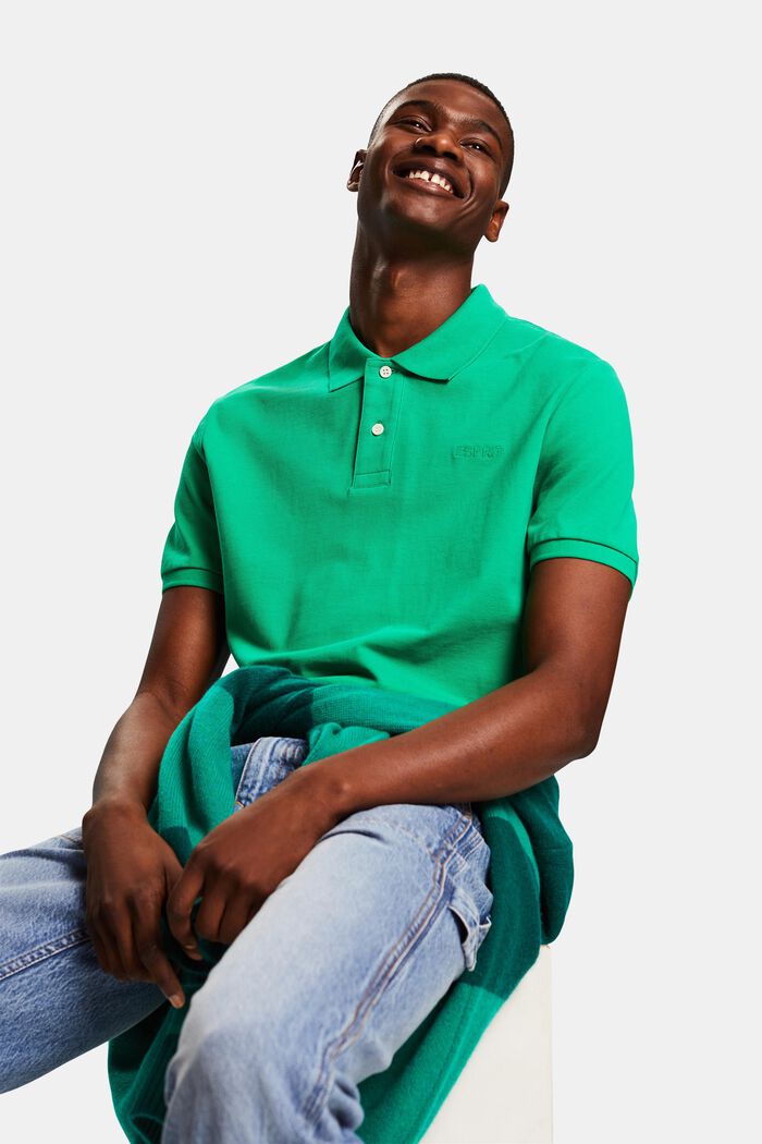 Piqué Polo Shirt, GREEN, detail image number 4