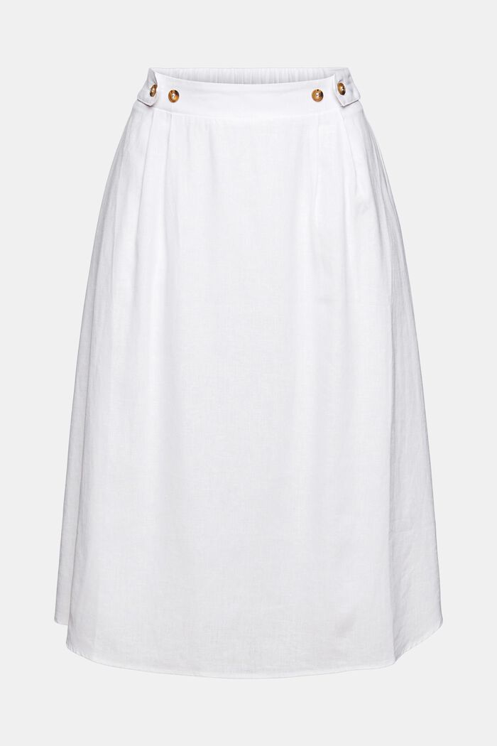 Blended linen skirt with button details