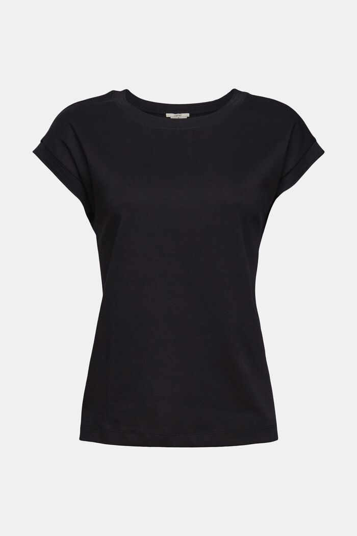Plain-coloured jersey T-shirt, BLACK, detail image number 6
