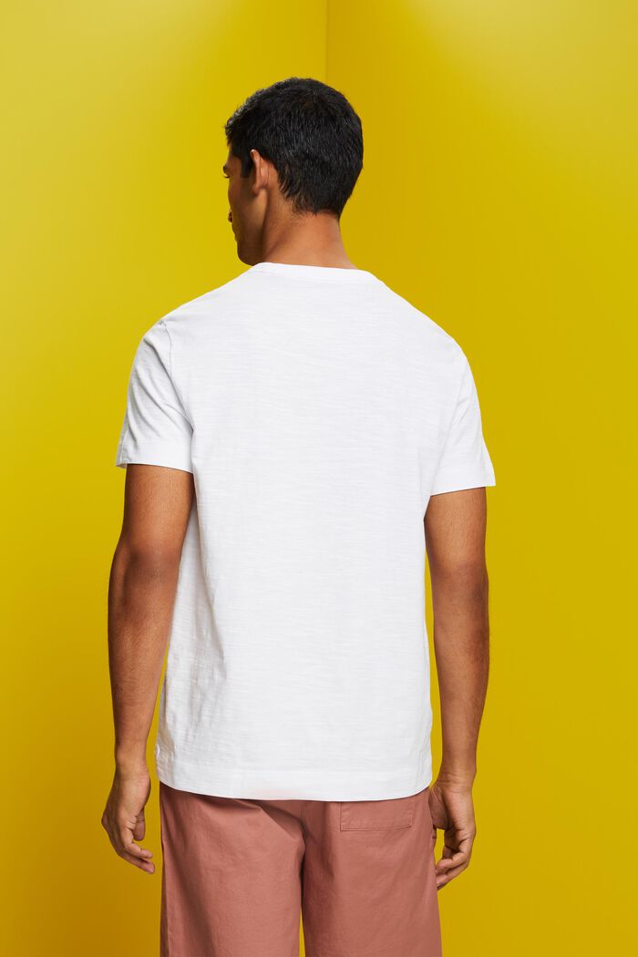 Jersey t-shirt with chest print, 100% cotton, WHITE, detail image number 3
