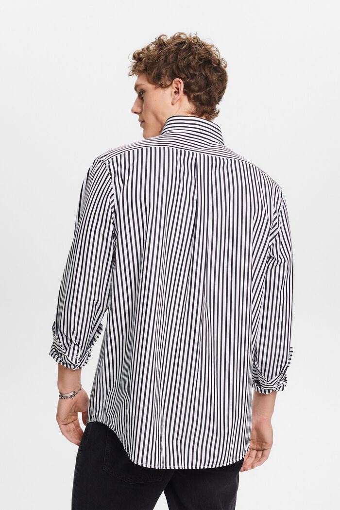 Striped Poplin Shirt, BLACK, detail image number 3
