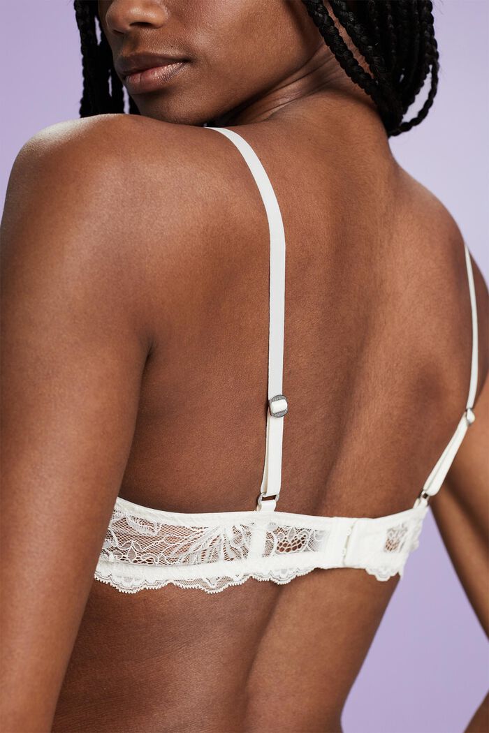 Padded Underwire Lace Bra, OFF WHITE, detail image number 3