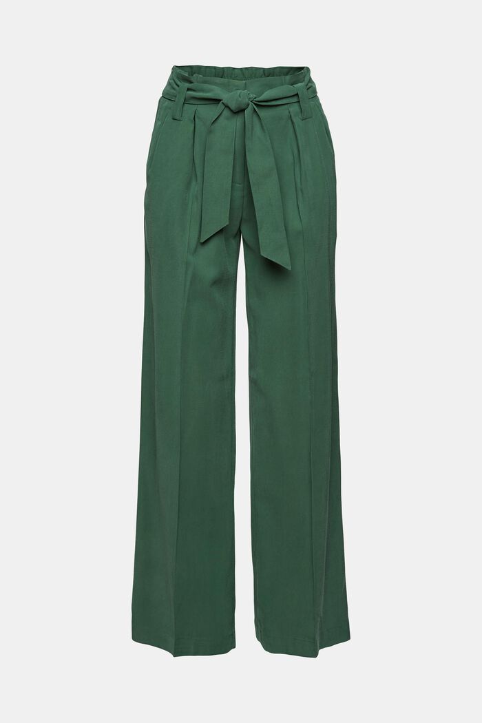 Paperbag trousers with a fabric belt, LENZING™ ECOVERO™