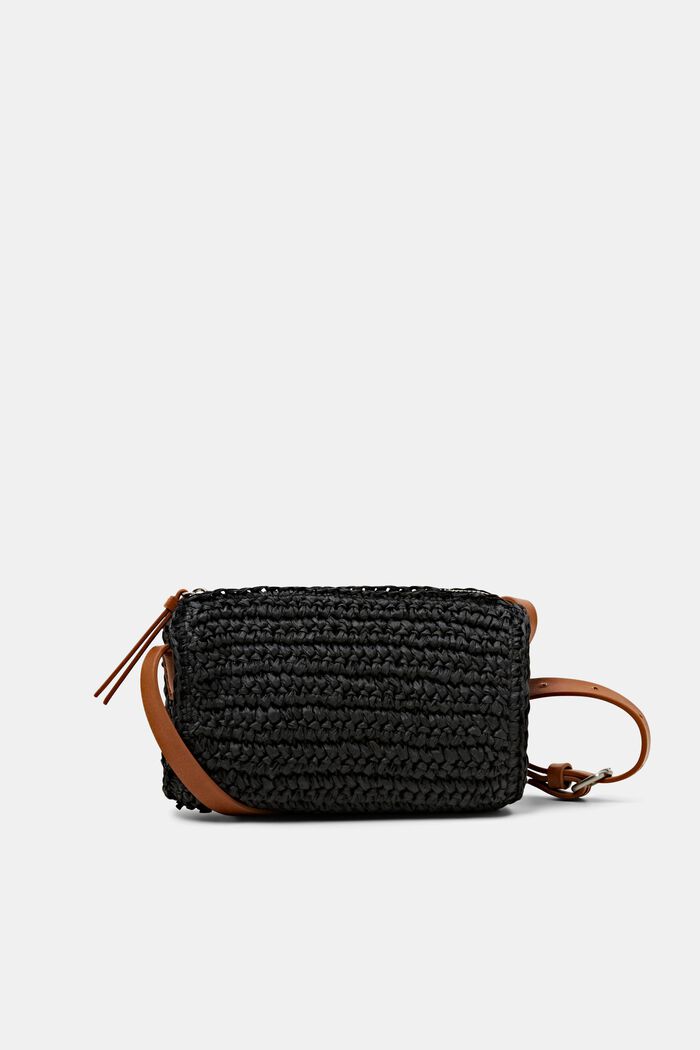Crochet Shoulder Bag, BLACK, detail image number 0