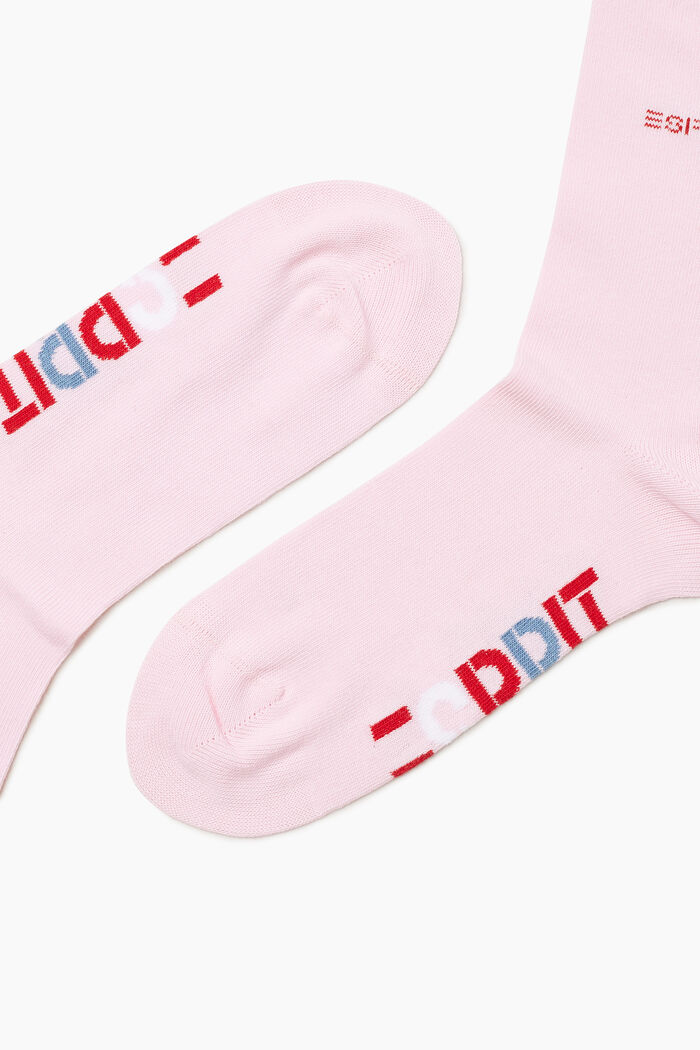 Double pack of knee-high socks with a logo, BLOSSOM, detail image number 1