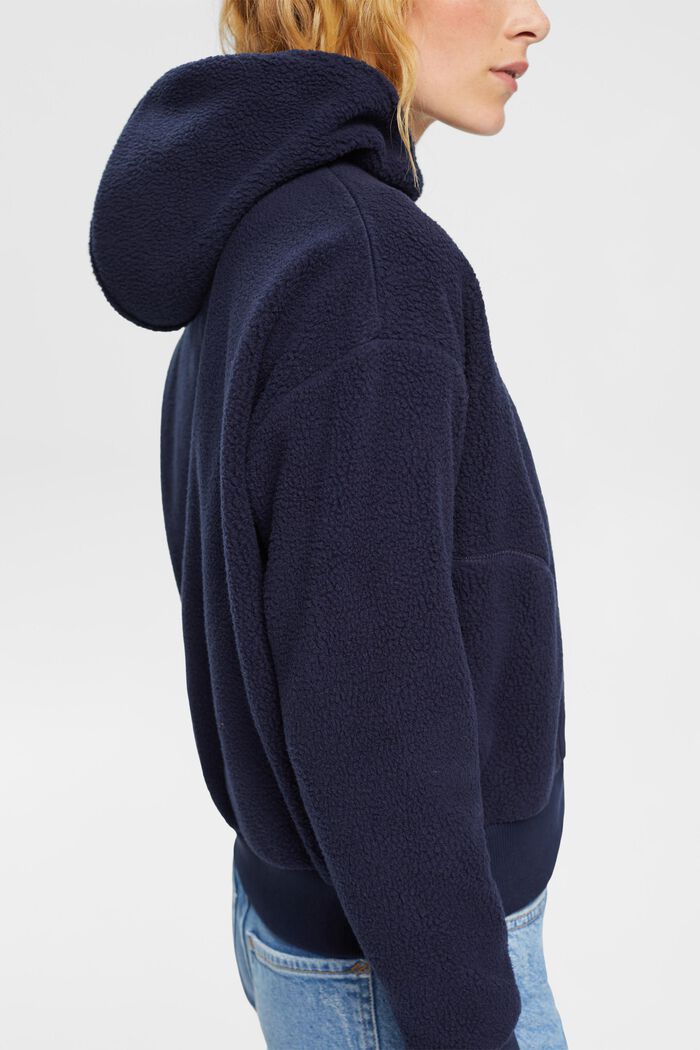 Teddy borg fleece hoodie, NAVY, detail image number 0